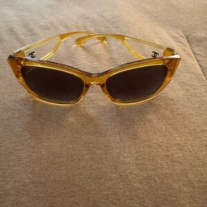 Chic Chanel Yellow Sunglasses - Designer Logo